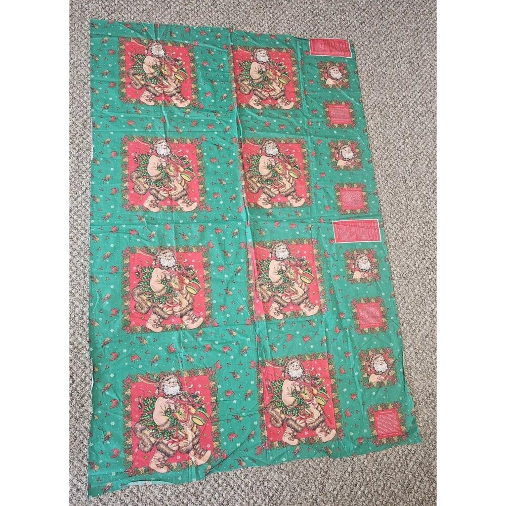 Cheryl Ann Johnson Woodland Santa Pillow Hot Pads 4 Fabric Panels
